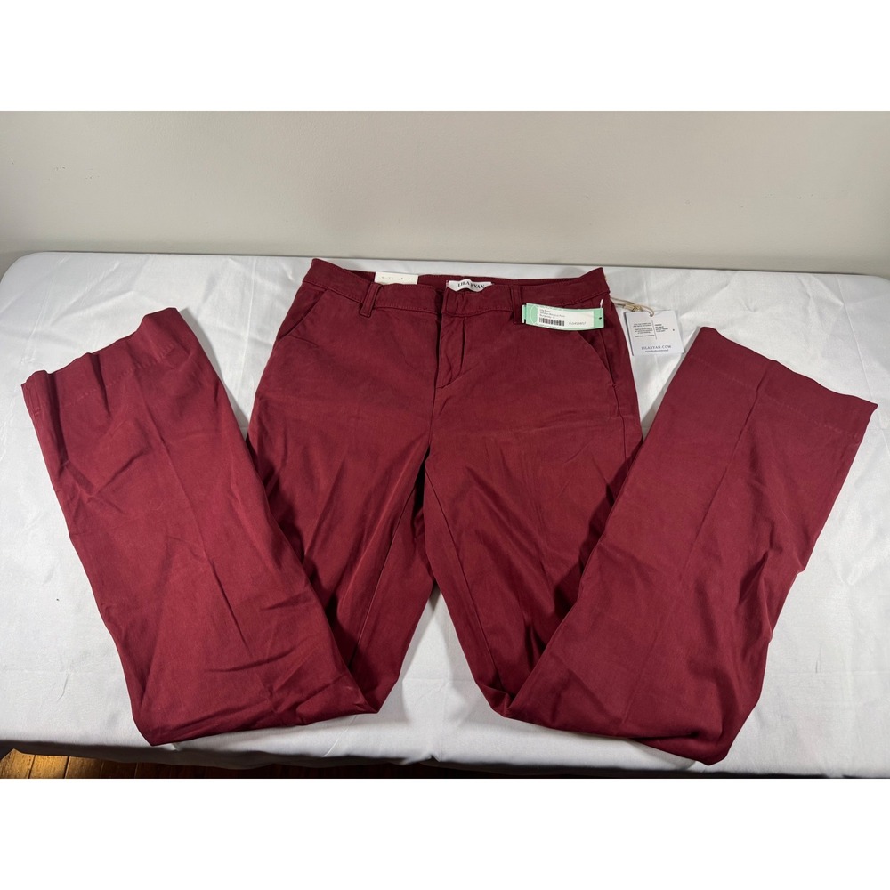 Lila Ryan Jenalyn Bootcut Trouser Pant Burgundy Brushed Sateen Tuscany Size 8